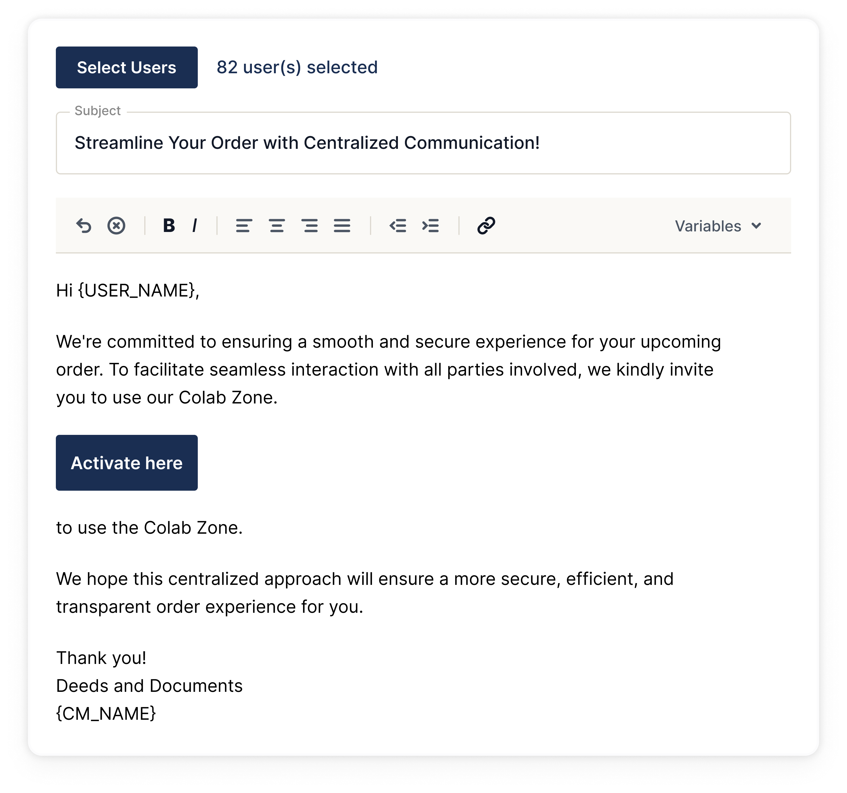 Customizable intake forms preview