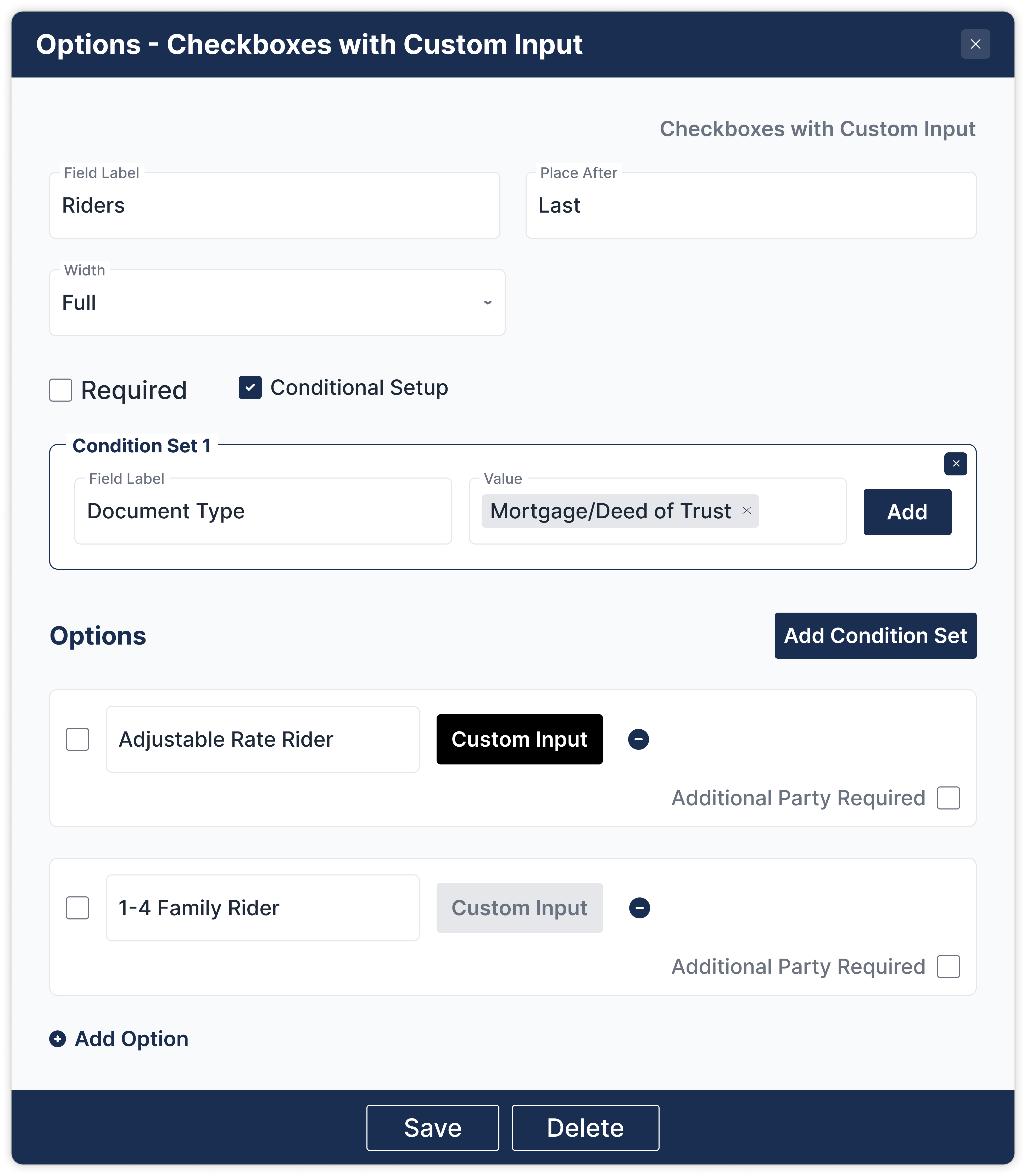 Customizable intake forms preview