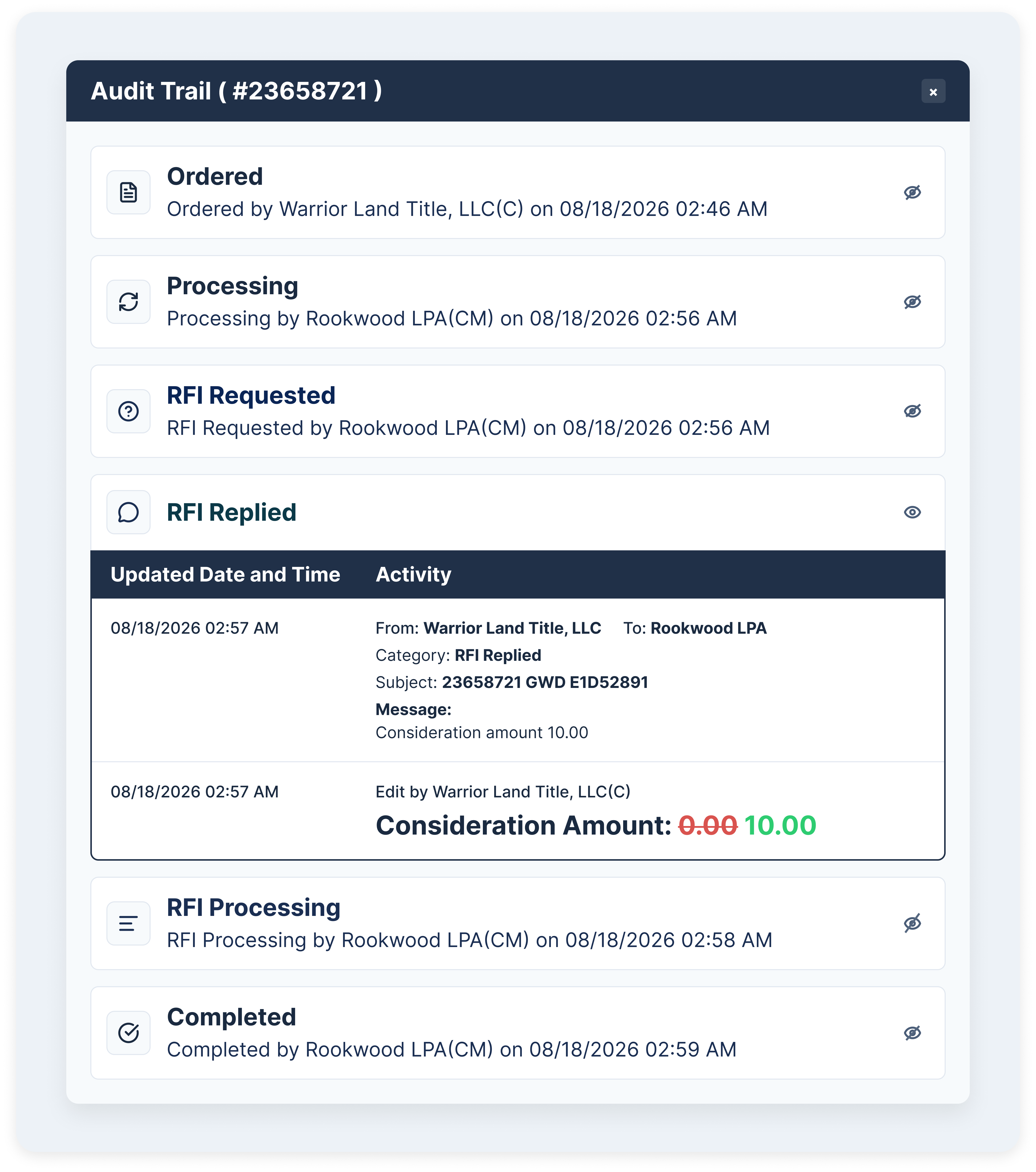 Document Production Audit Trail preview