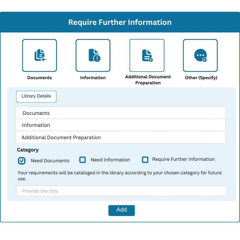 Intuitive RFI features for real-time revision requests, updates, and collecting missing client information