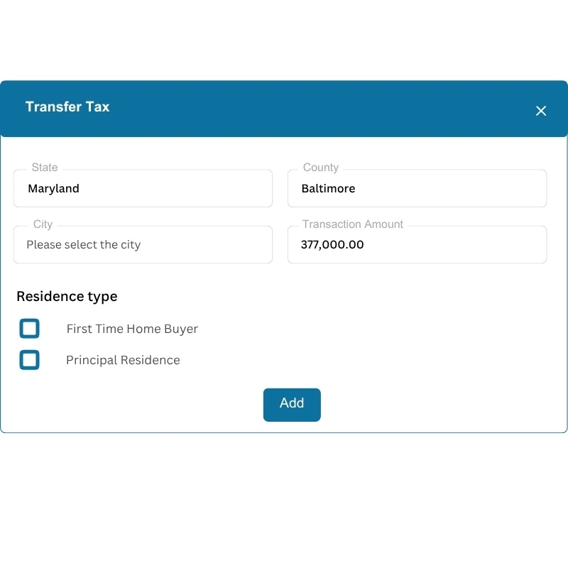 Accurate transfer tax calculation for real estate transactions